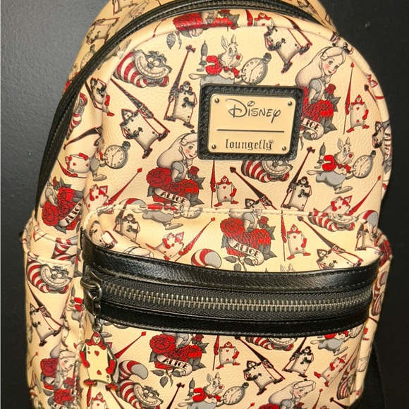 RARE Loungefly Disney Alice in Wonderland Tattoo AOP Mini Backpack - Picture 10 of 13